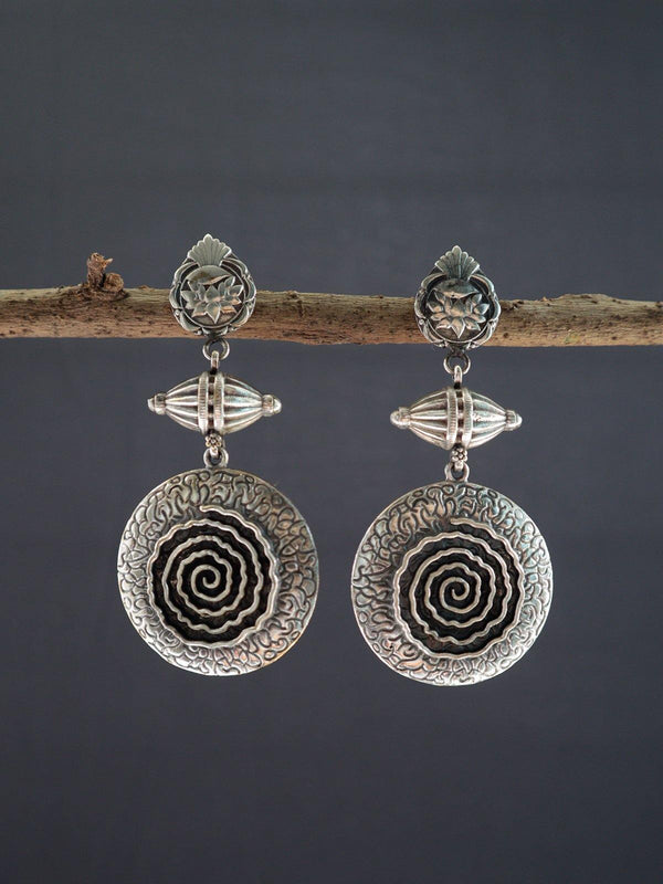 Silver Toned (Oxidized) Earrings - J1 Label Veena