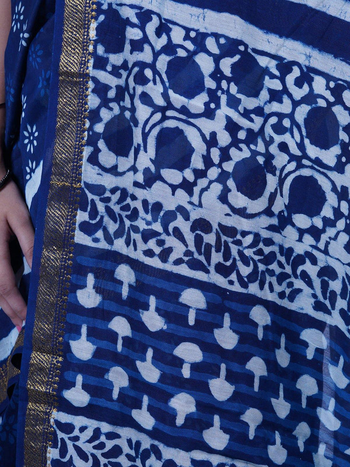 Blue Maheshwari Silk Saree - S30 Label Veena