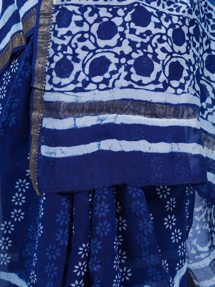 Blue Maheshwari Silk Saree - S30 Label Veena