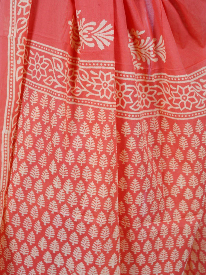 Scarlet Red Soft Cotton Voile Saree - S53 Label Veena