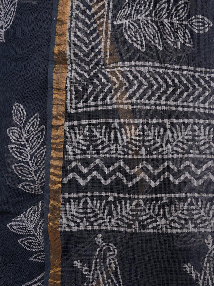 Grey Traditional Handblock Print - S13 Label Veena