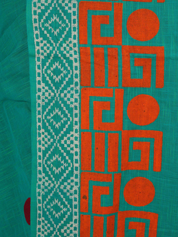 Green Cotton Handloom Saree - S19 Label Veena