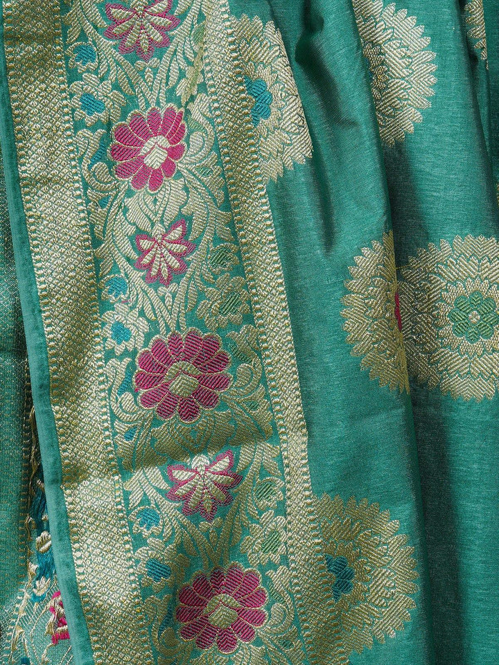 Green Banarasi Silk Saree - S68 Label Veena