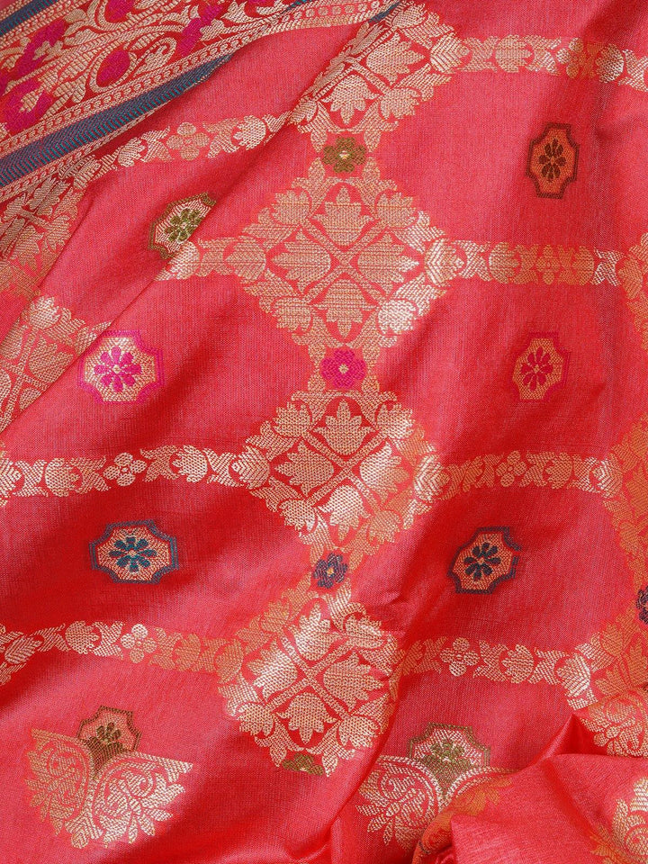 Scarlet Red Banarasi Silk Saree - S69 Label Veena