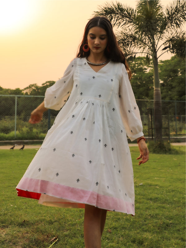 Gulabi Paar Jamdani Dress - WCD02