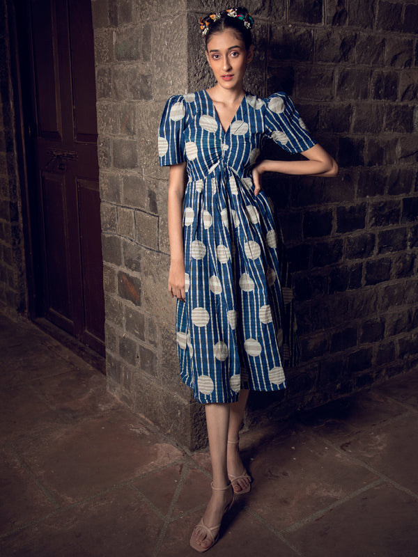 The Moon Handloom Blue Dress - WD01